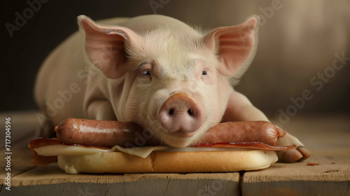 Pig And A Sausage Beyond the Plate: Advocating for Animal Rights in a Single Image.