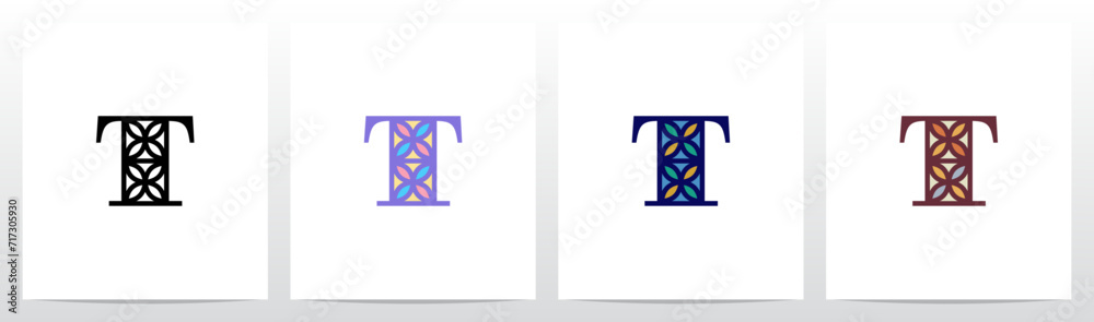 Tile Pattern Mosaic Letter Logo Design T Tile Pattern Mosaic Letter Logo Design T