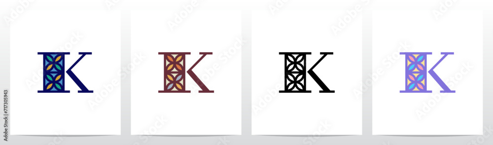 Tile Pattern Mosaic Letter Logo Design K Tile Pattern Mosaic Letter Logo Design K