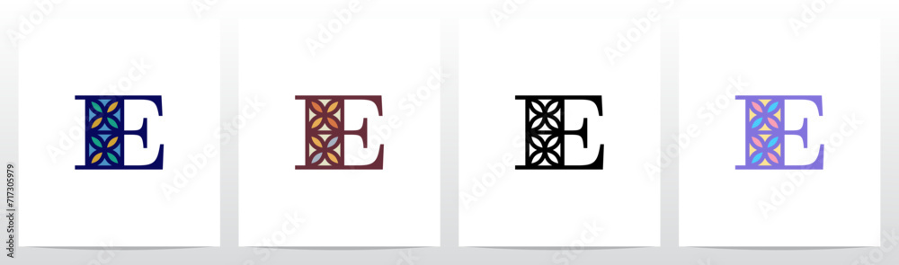 Tile Pattern Mosaic Letter Logo Design E Tile Pattern Mosaic Letter Logo Design E