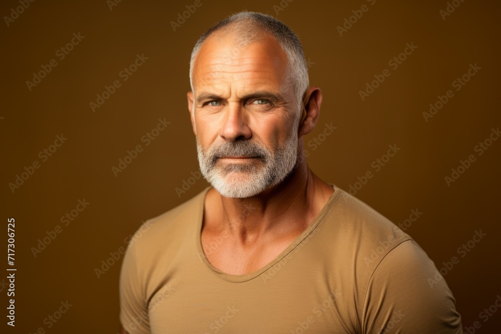 Handsome senior man with grey beard and mustache. Studio shot. Handsome senior man with grey beard and mustache. Studio shot.
