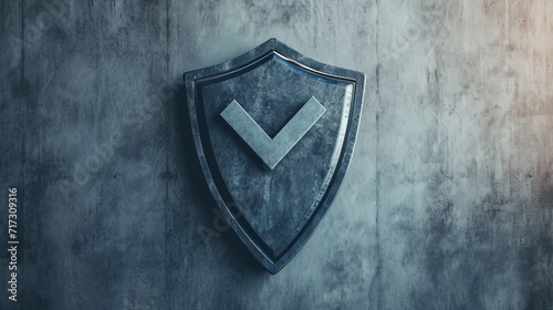 protecting your data with internet security shield and checkmark stock photo, in the style of fluid gestures, havencore, polished concrete, minimalist purity, ironical, sabattier filter, archillect, A