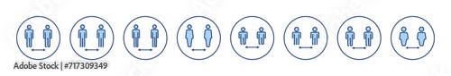 Social distance icon vector. social distancing sign and symbol. self quarantine sign