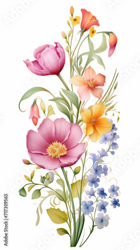 Wallpaper Mural frame of plant and flowers with spring theme Torontodigital.ca