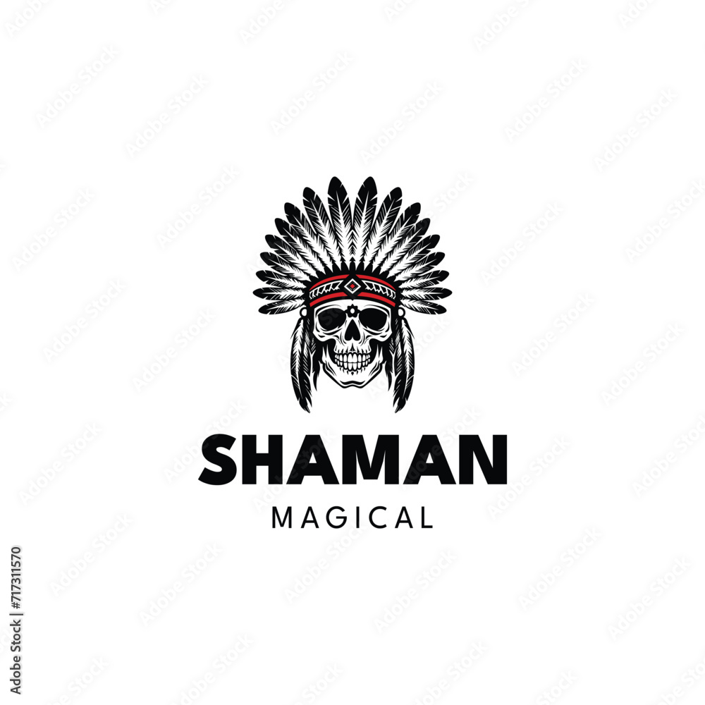 American Indian logo,tribe logo,skull tribe logo design vector Stock ...