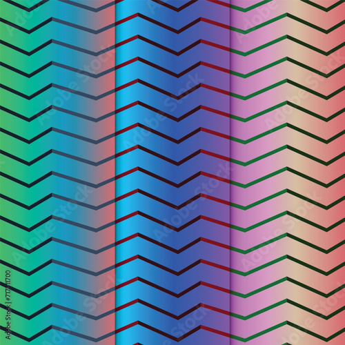 zigzag gradient pattern set