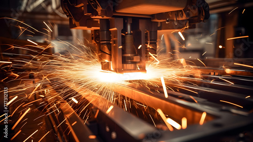 Mastering Precision: Sparks Flying from Counterblow Hammer in Forging Mining Components © MAJGraphics