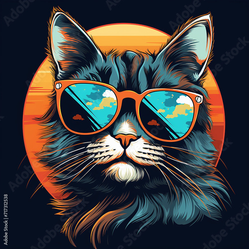 American shorthaired cat, in style of a bass player, moody, sad, stressed, anxious, wearing titanium sunglasses © Studio One