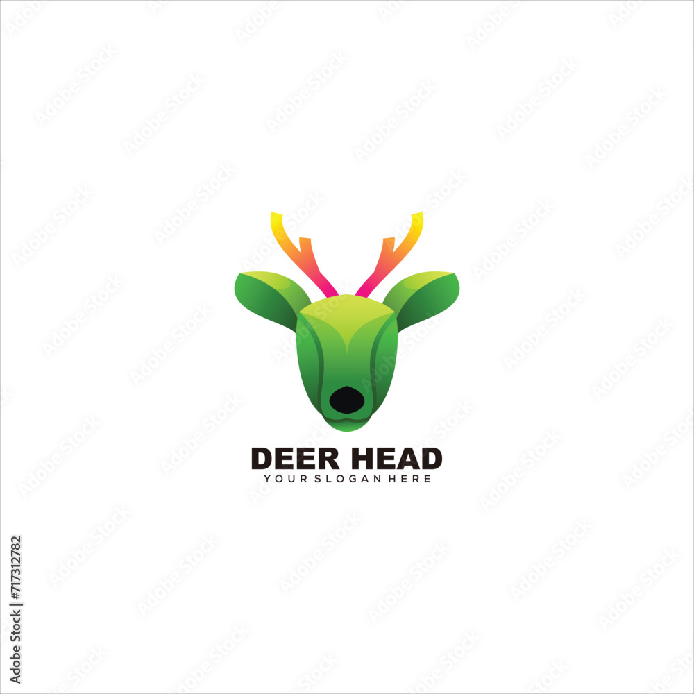 Fototapeta premium deer logo gradient colorful illustration