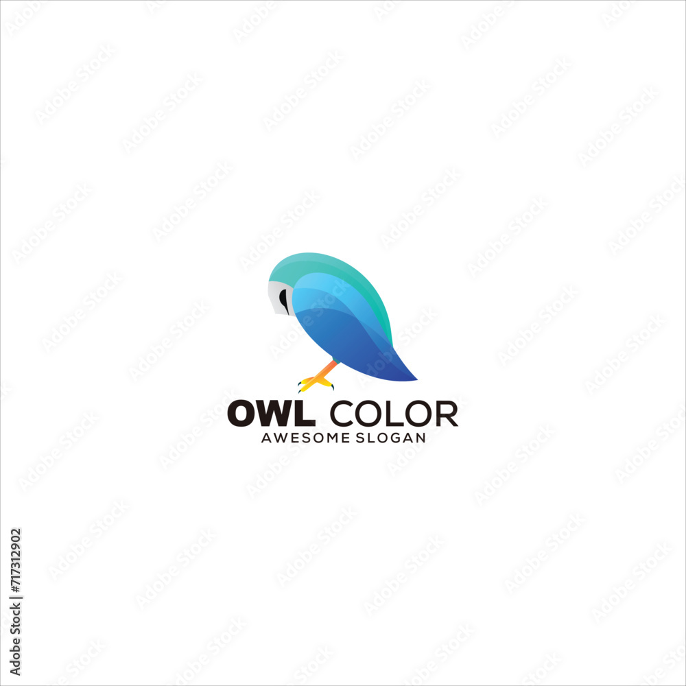 owl logo gradient  colorful illustration