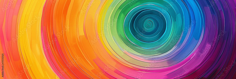 concentric circles in radiant hues converge to shape a dynamic rainbow background, generative AI concentric circles in radiant hues converge to shape a dynamic rainbow background, generative AI