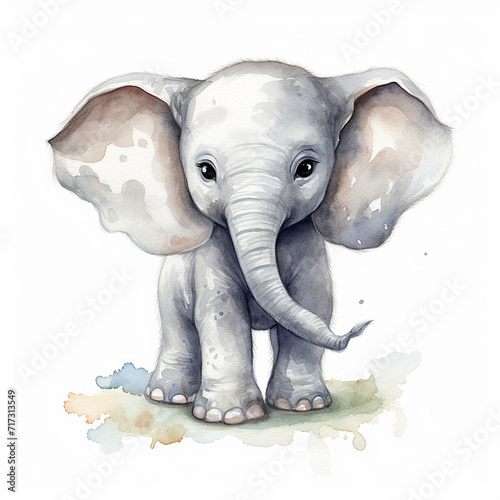 watercolour baby elephant clip arts