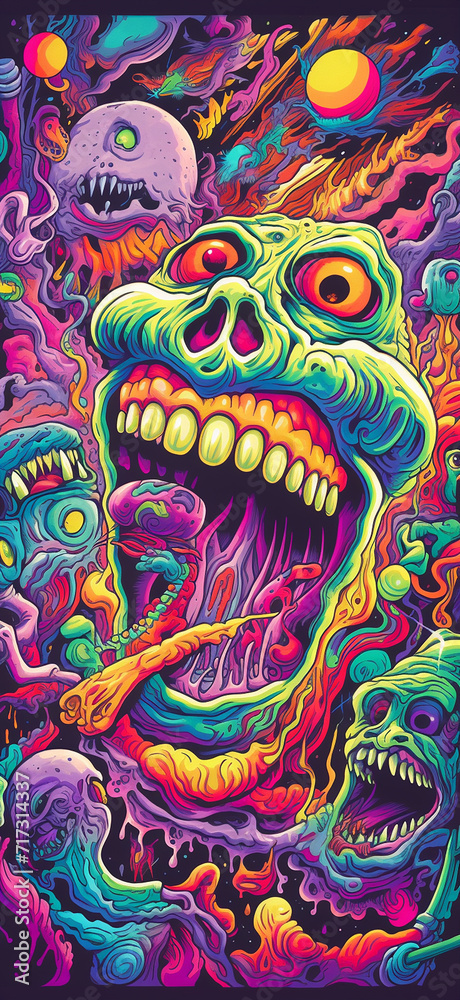 cosmic horror psychadelic poster