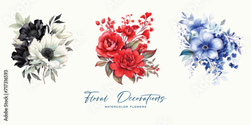 An elegant and beautiful watercolor flower is very suitable for wedding decoration purposes or as a wedding invitation element