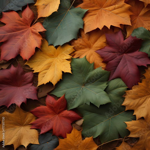 Autumn leaves background colorful and vibrant pattern of fallen forest foliage - genertated by ai