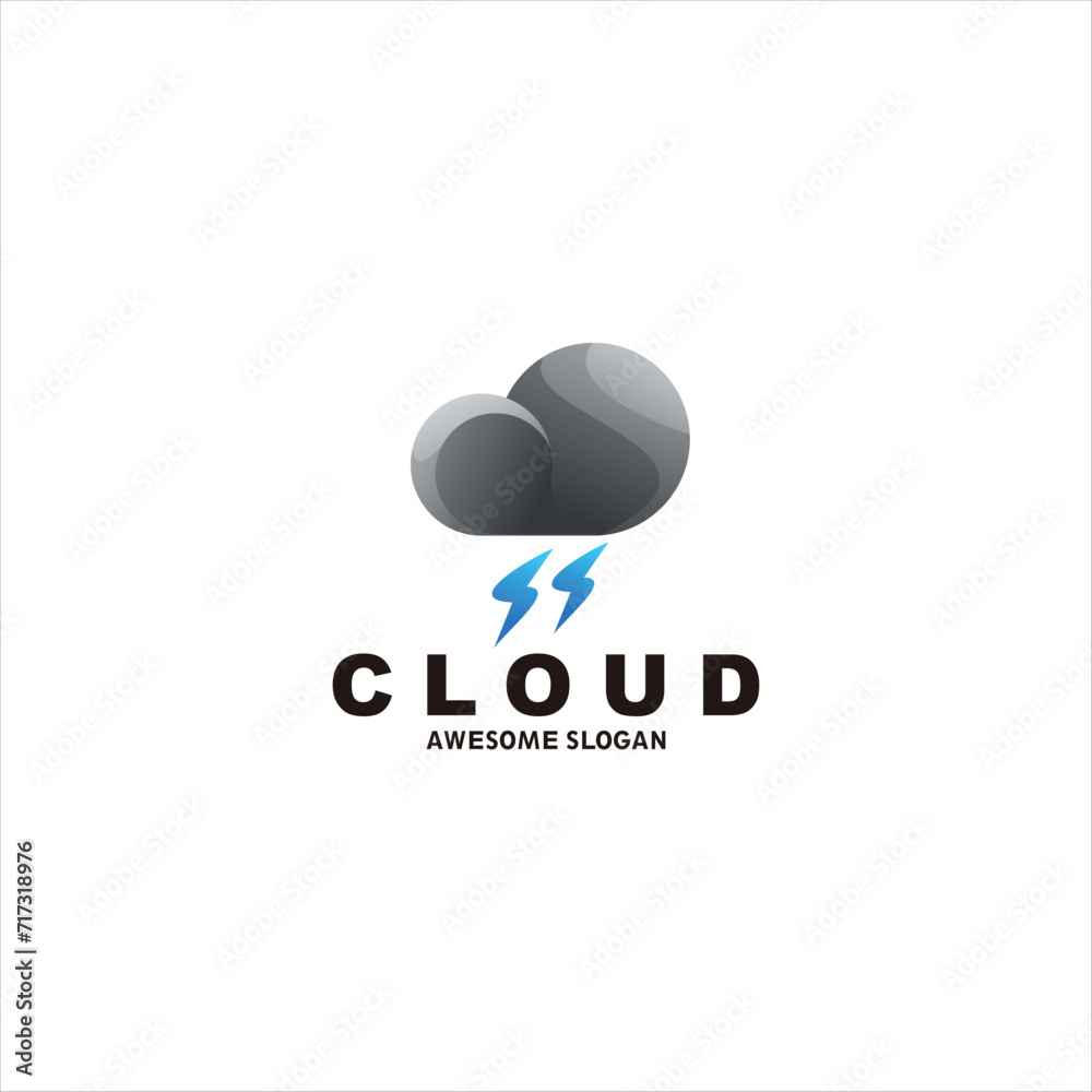 Obraz premium storm cloud logo gradient colorful illustration