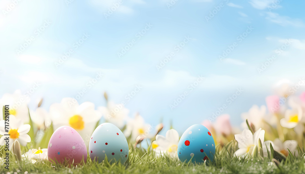 Easter background with copy space for text, banner, template Easter background with copy space for text, banner, template