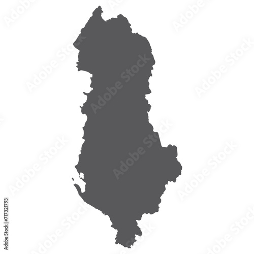 Albania map. Map of Albania in grey color