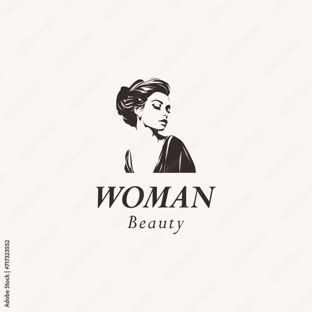 beauty woman logo design for salon, makeover, hair stylist, haidresser, hairc cut.