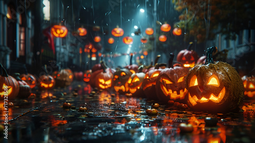 Jack-o'-Lantern Parade: Glowing Gourds March