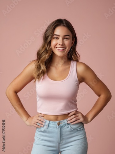 Attractive and confident young woman with hands on hip