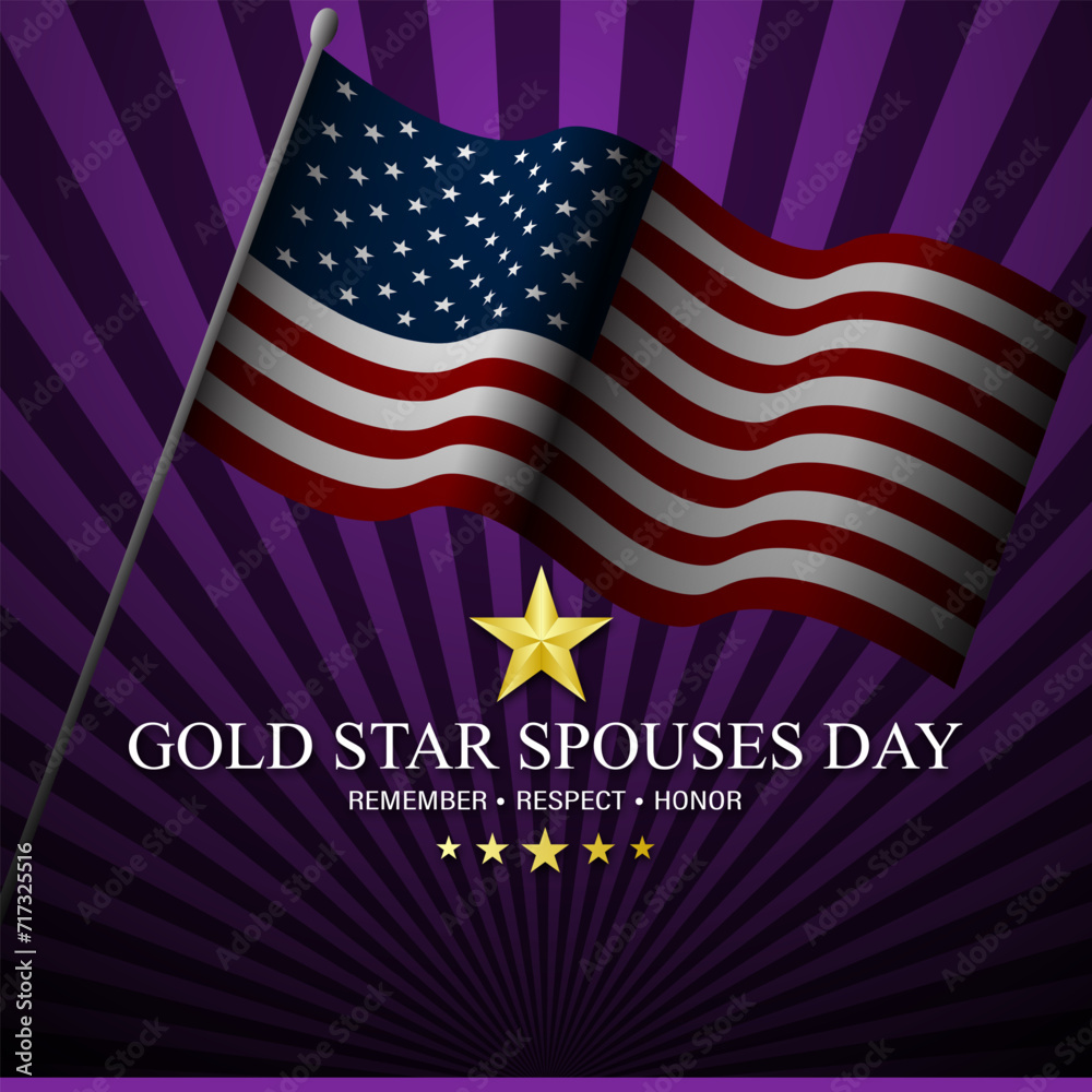 Happy Gold Star Spouses Day Background Vector Illustration