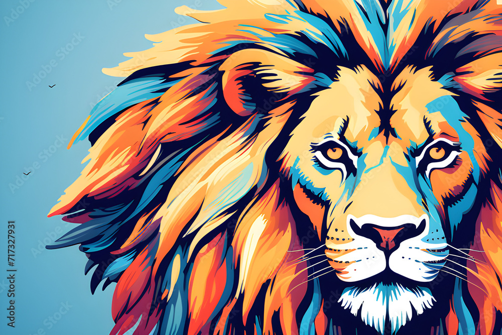 The Lion Head Vector, which contains the power of a lion, the king of nature generative ai