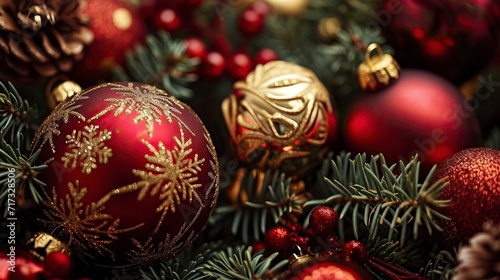 Elegance of Red and Gold Holiday Decorations