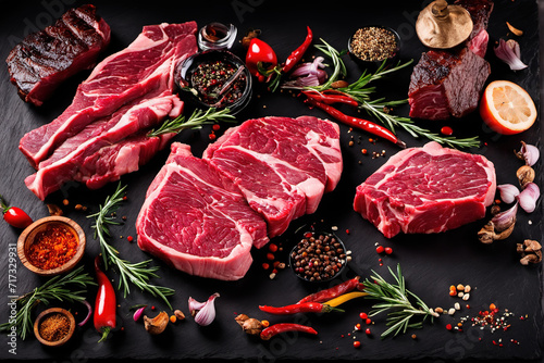 High-quality fresh rib eye steak