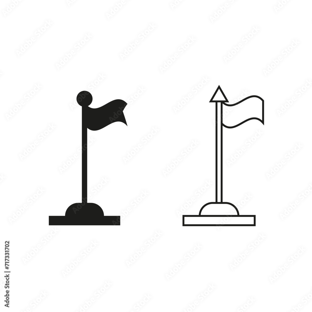 Thin line flag icon. Vector illustration. EPS 10. Thin line flag icon. Vector illustration. EPS 10.