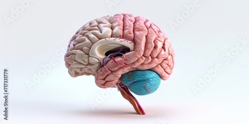 Human brain Anatomical Model 3d illustration photo