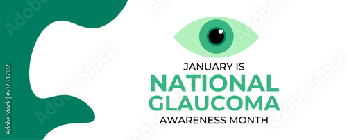 Glaucoma Awareness Month. Celebrate annual in January. Vision problems. Save your eyes. Prevention and protection. Green ribbon. Medical healthcare concept. Poster, banner, flyer, brochure, background