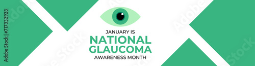 National Glaucoma Awareness month is observed every year in january. January is Glaucoma Awareness Month. Eye health and vision care concept for banner design. poster, cover. Vector illustration.