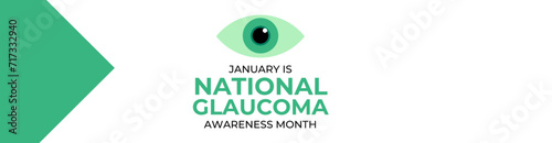 National Glaucoma Awareness month is observed every year in january. January is Glaucoma Awareness Month. Eye health and vision care concept for banner design. poster, cover. Vector illustration.