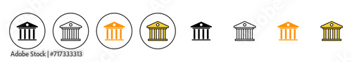 Bank icon set vector. Bank sign and symbol, museum, university