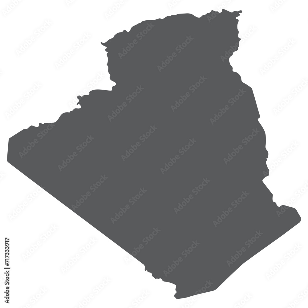 Algeria map. Map of Algeria in grey color