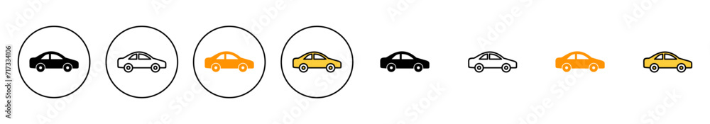 Obraz premium Car icon set vector. car sign and symbol. small sedan