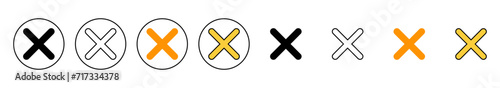 Close icon set vector. Delete sign and symbol. cross sign