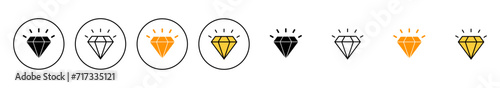 Diamond icon set vector. diamond gems sign and symbol