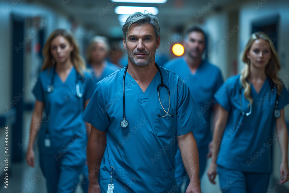 Medical staff at the working place in a hospital Medical staff at the working place in a hospital