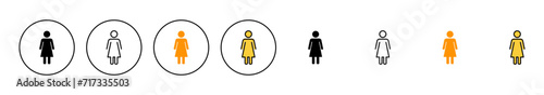 Female icon set vector. woman sign and symbol