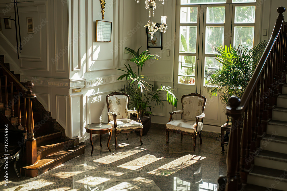 Beautiful classic interior with interesting light. Beautiful classic interior with interesting light.