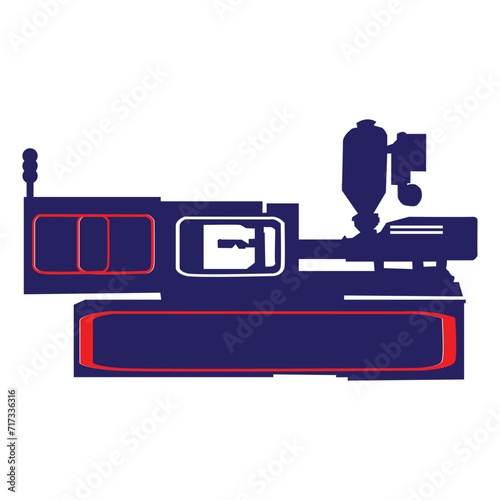 plastic injection molding machine icon vector illustration symbol design