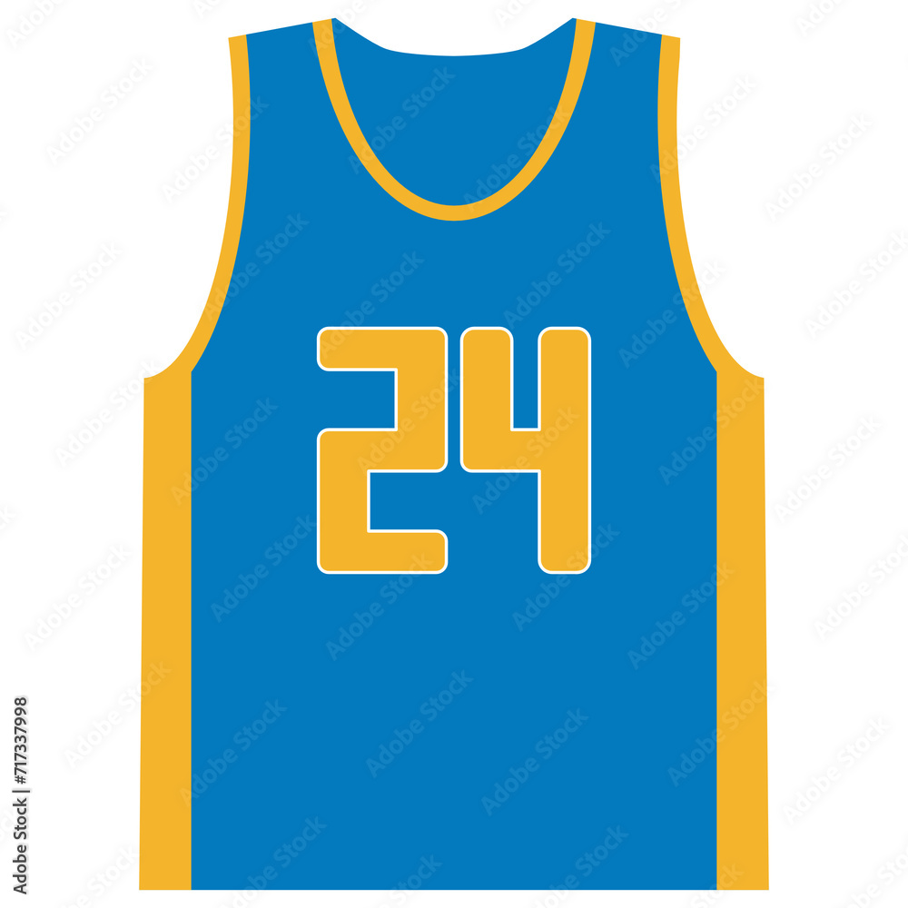 Basketball jersey in blue and gold colors Basketball jersey in blue and gold colors