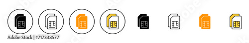 Sim card icon set vector. dual sim card sign and symbol