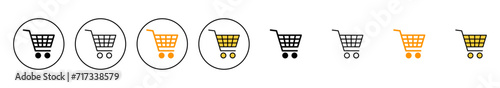 Shopping icon set vector. Shopping cart sign and symbol. Trolley icon
