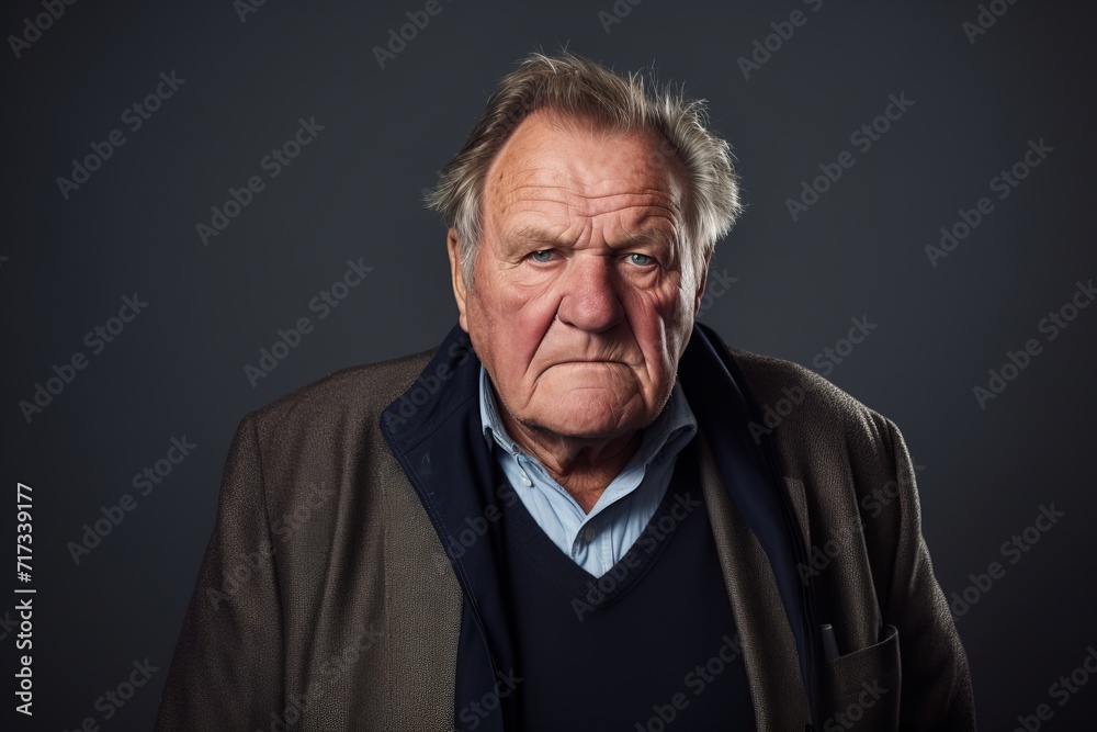 Portrait of a senior man with a severe headache. Studio shot. Portrait of a senior man with a severe headache. Studio shot.