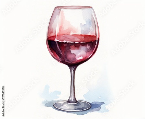 red wine and grapes watercolor