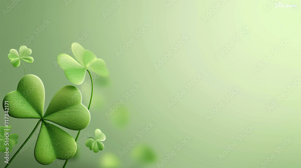 shamrock on a green background, St Patricks Day, 