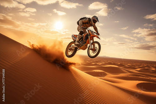 person riding a motocross bike in the desert © O-Foto